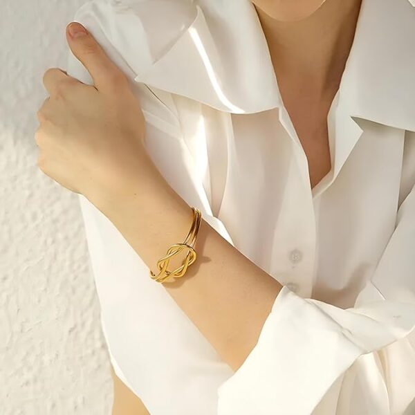 Bracelet nœud plaqué or