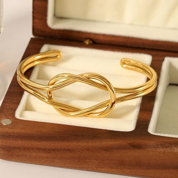 Bracelet nœud plaqué or